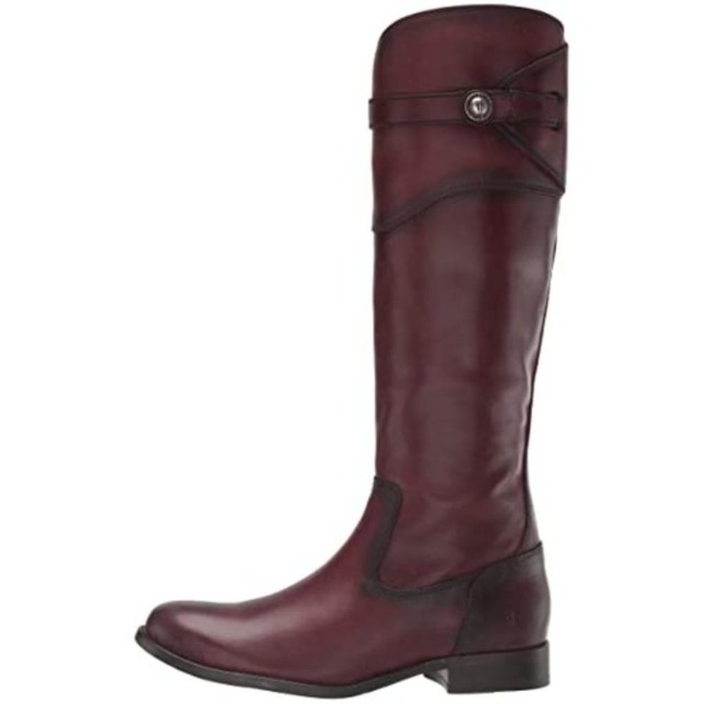 Frye Molly Button Brown Leather Tall Knee High Equestrian Zip Up Vintage Boots - Picture 5 of 14